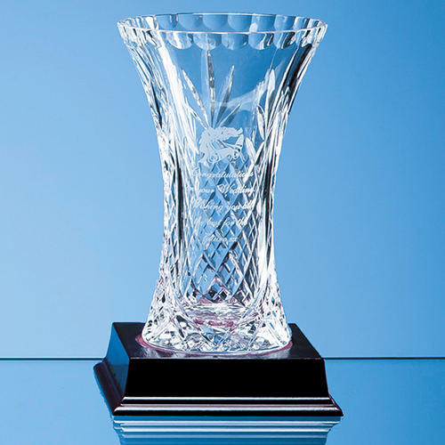 15cm Lead Crystal Panelled Flared Vase