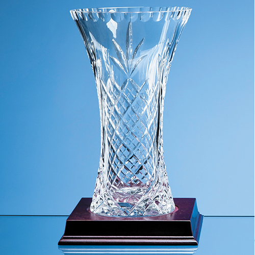 23cm Lead Crystal Panelled Flared Vase