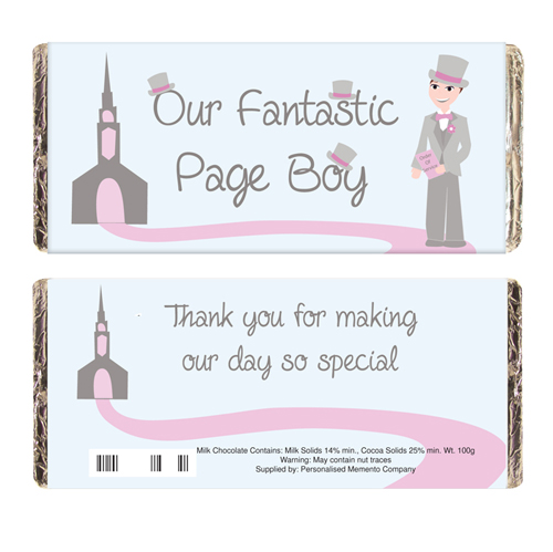 Personalised Fabulous Page Boy Chocolate Bar