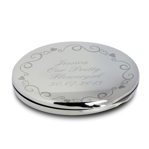 Engraved Ornate Swirl Compact Mirror