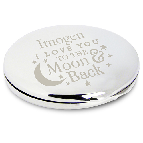 Engraved To the Moon and Back... Round Compact