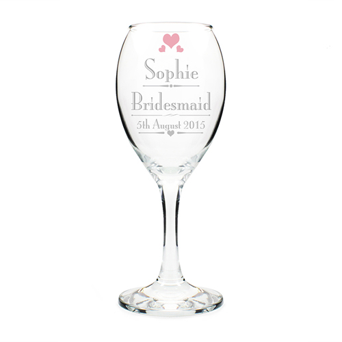 Personalised Decorative Wedding Female Wine Glass