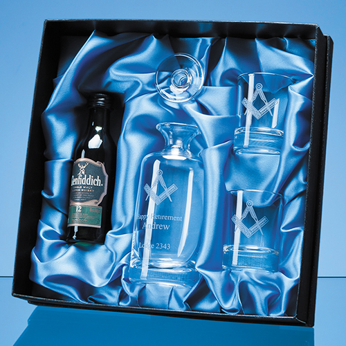 Mini Decanter Set & Miniature Satin Lined Presentation Box