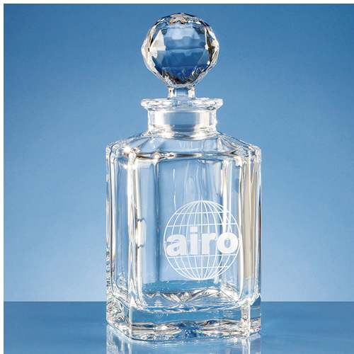 0.80ltr Crystal Square Spirit Decanter