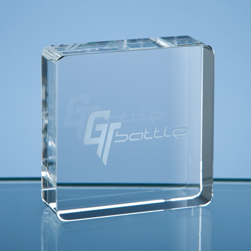 6cm Optical Crystal Square Paperweight