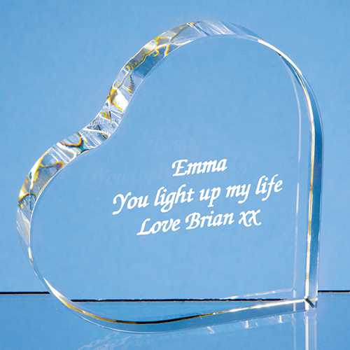 9.5cm Optical Crystal Stand Up Heart